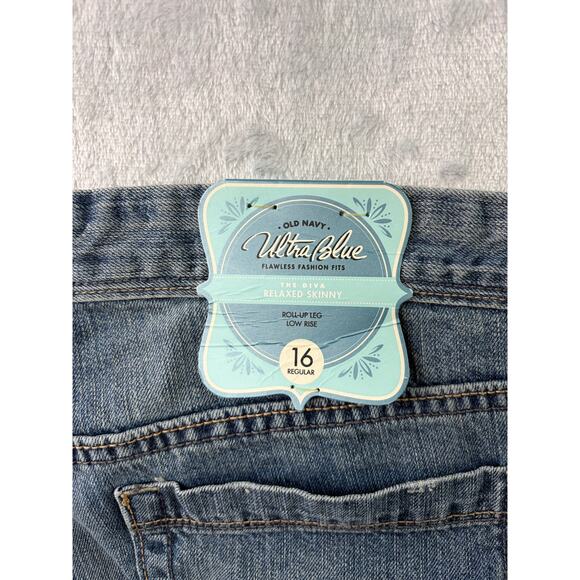 Old Navy Ultra Blue “The Diva” Relaxed Skinny Jeans – NWT – Size 16 Regular - Picture 7 of 7